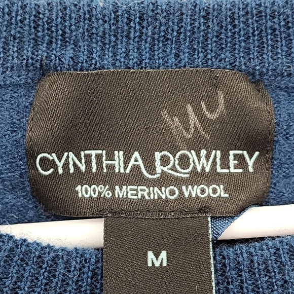 Cynthia Rowley Women's Striped 100% Merino Wool Crewneck Sweater - M - Picture 3 of 5